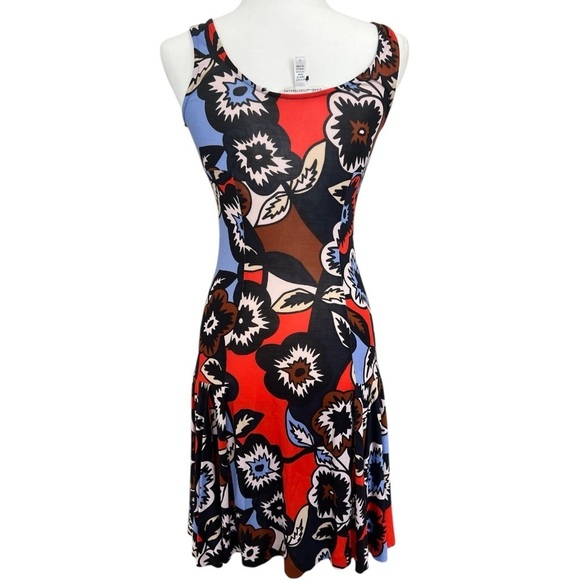 Diane von Furstenberg Silk A-Line Knit Slip Bold Floral Print Dress Size XS (0) - Picture 6 of 9